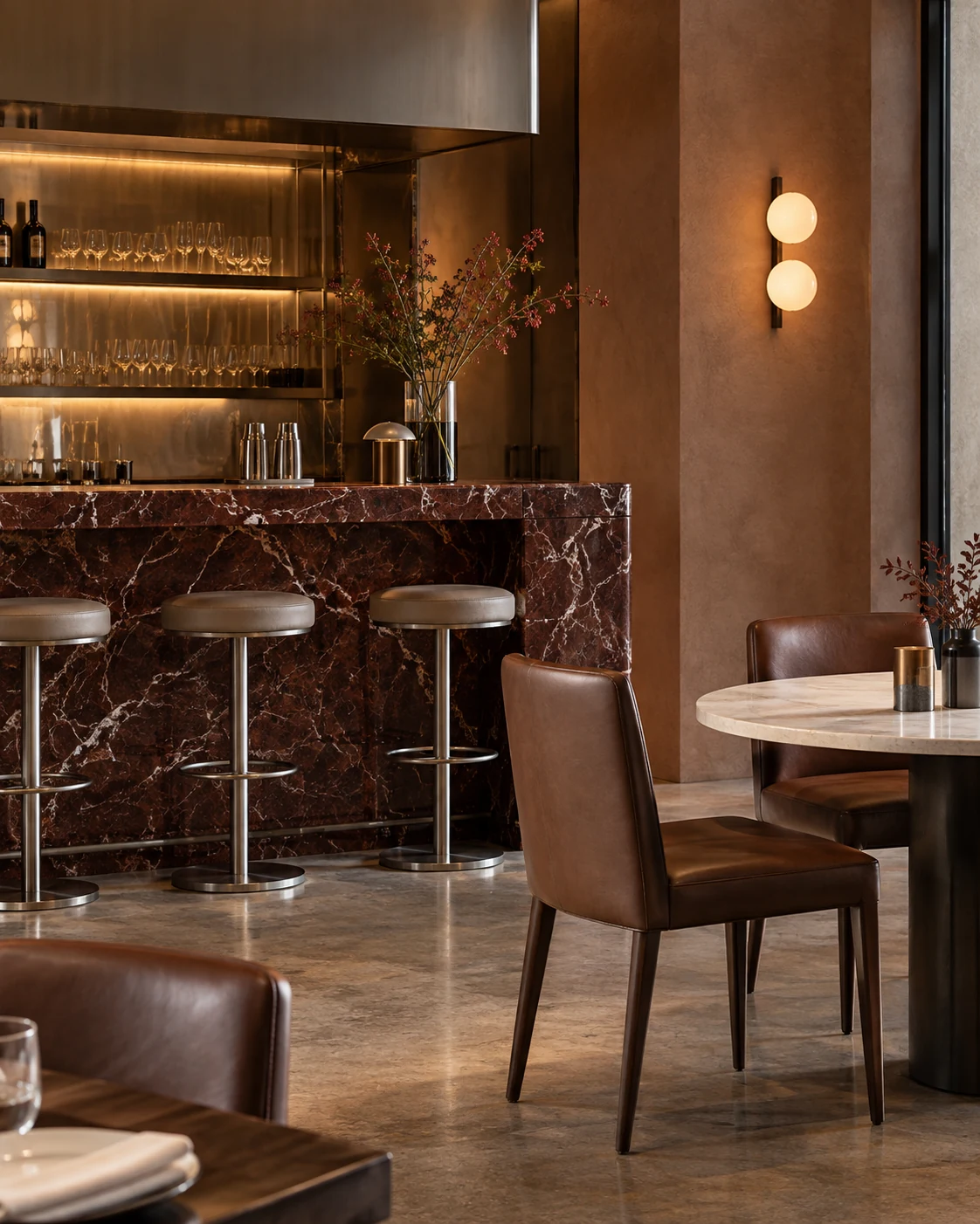 Restaurant bar and dining detail