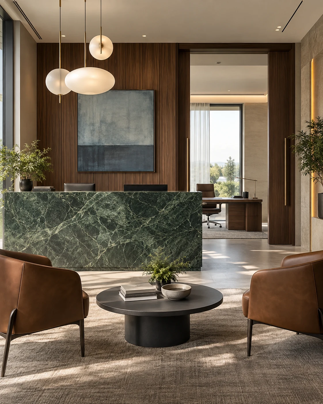 Reception and executive suite detail