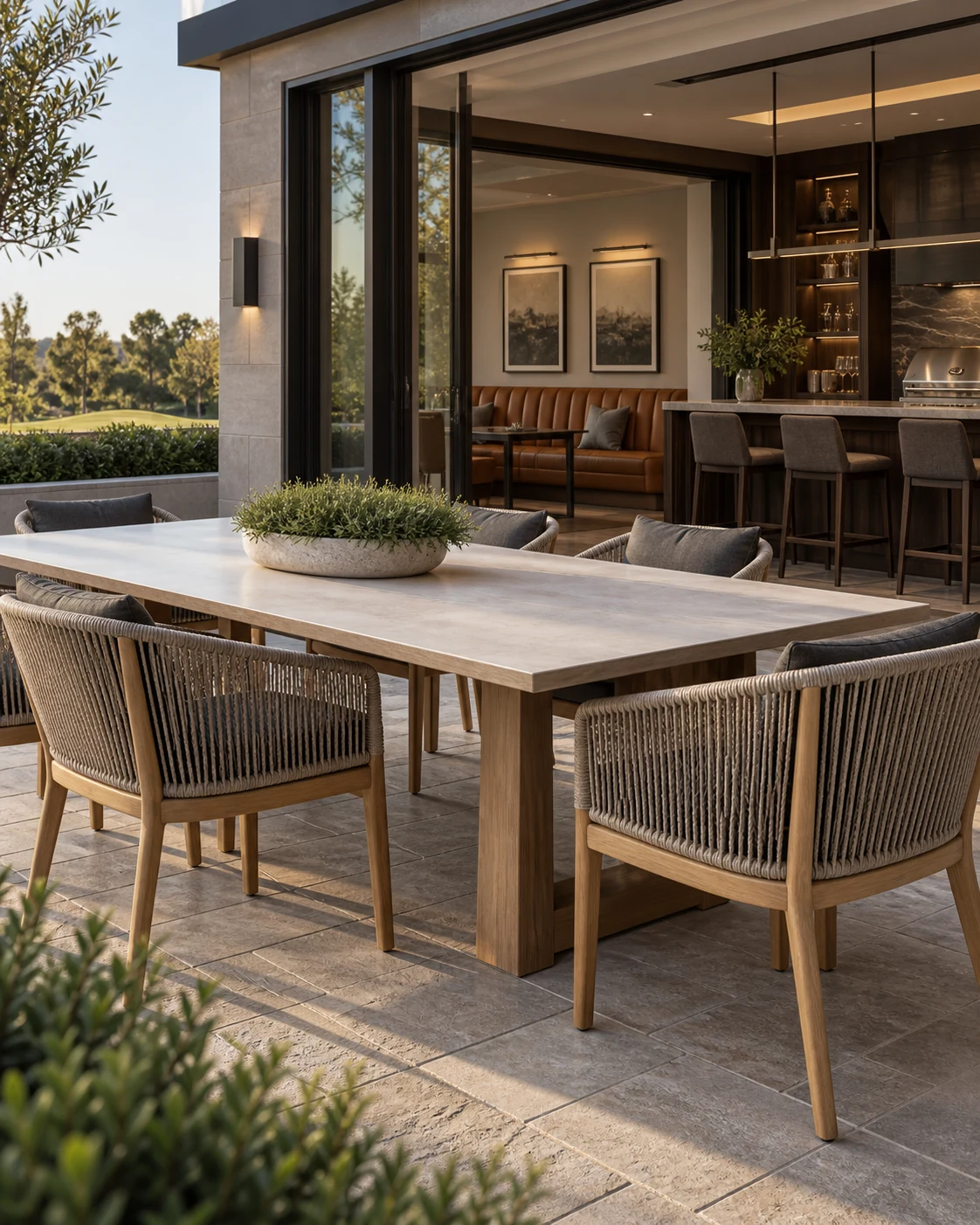 Clubhouse terrace and grill room detail