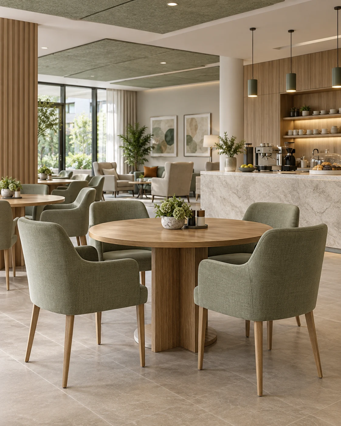 Senior community dining room and bistro installation