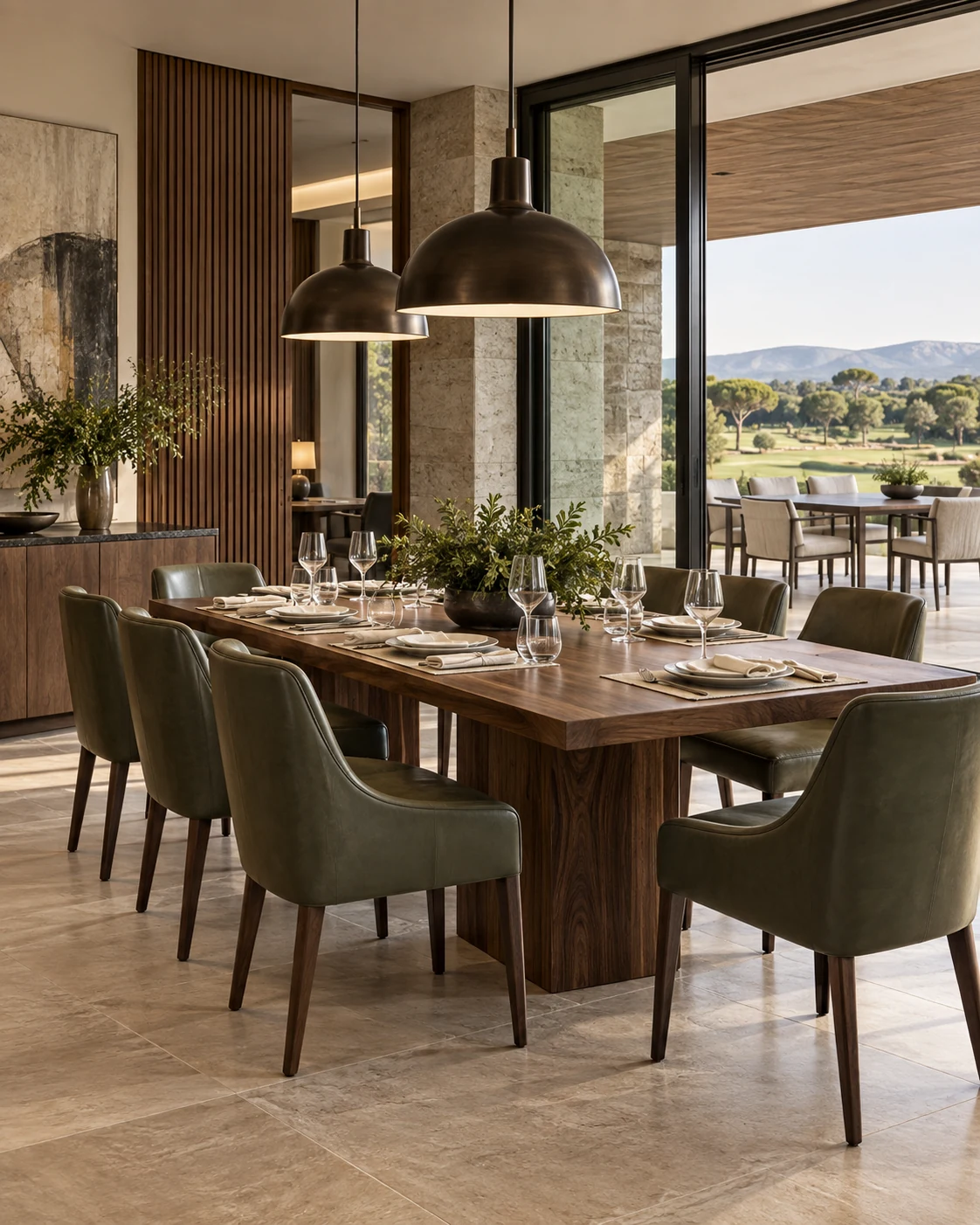 Clubhouse formal dining and terrace furniture installation