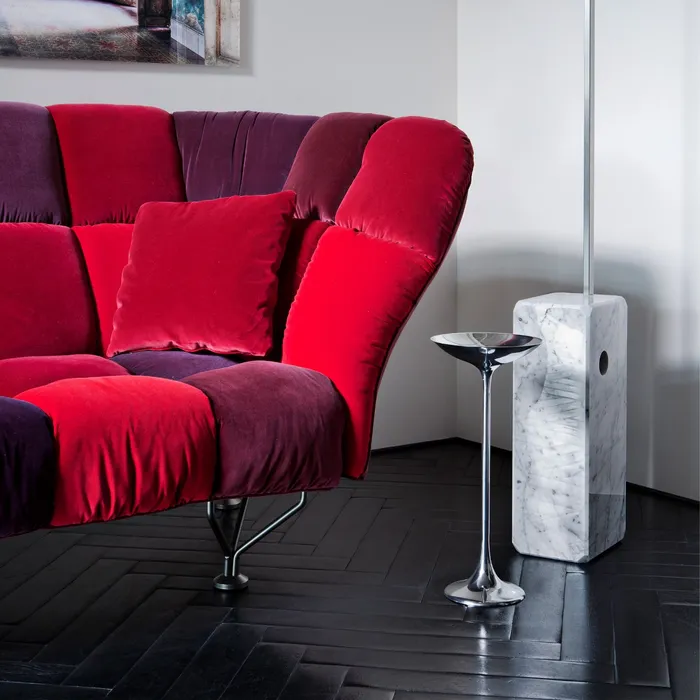 “Ping I by Driade modern Italian side table with sculptural geometric form and minimalist design”
