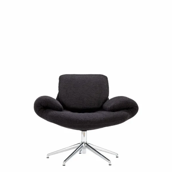 “Cocky Armchair by Driade – bold designer armchair with white faux fur upholstery and glossy gold claw-foot base, created by Sfera Ebbasta for luxurious, avant-garde interiors.”