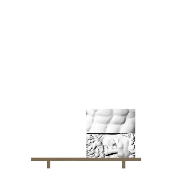 “Ercole e Afrodite by Driade modern Italian cabinet with sculptural classical figure design and artistic bas-relief details”