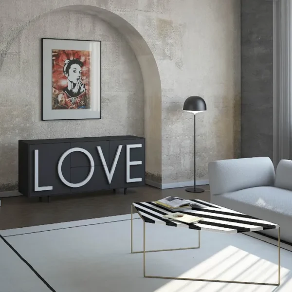 “LOVE by Driade modern Italian designer armchair – sculptural heart-shaped backrest in bold style”
