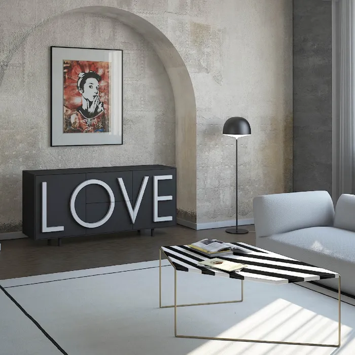 “LOVE by Driade modern Italian designer armchair – sculptural heart-shaped backrest in bold style”