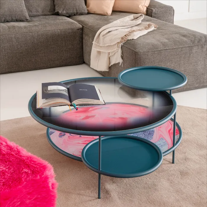 “Angled view of SANGAKU modular sofa by Driade – artistic Italian seating system for flexible interior layouts”