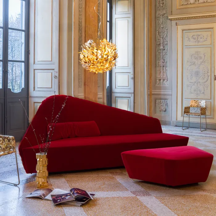 “Close-up of VERLAINE sofa by Driade – premium Italian craftsmanship with elegant sculptural details”