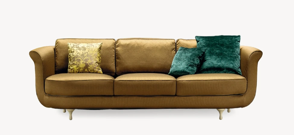 Divano Big Mama di Moroso in tessuto grigio moderno