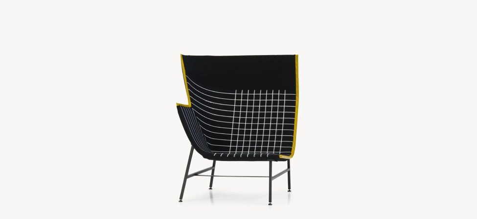 Paper Planes by Moroso top-down view illustrating crisp fold lines and refined craftsmanship at the Michigan Design Center