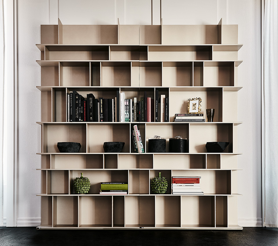 “WALLY by Cattelan Italia – modern Italian wall-mounted bookcase with geometric open shelving and minimalist style”