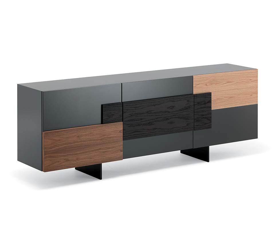 “Luxury TORINO sideboard by Cattelan Italia – contemporary buffet cabinet with geometric wood front and refined finishes”