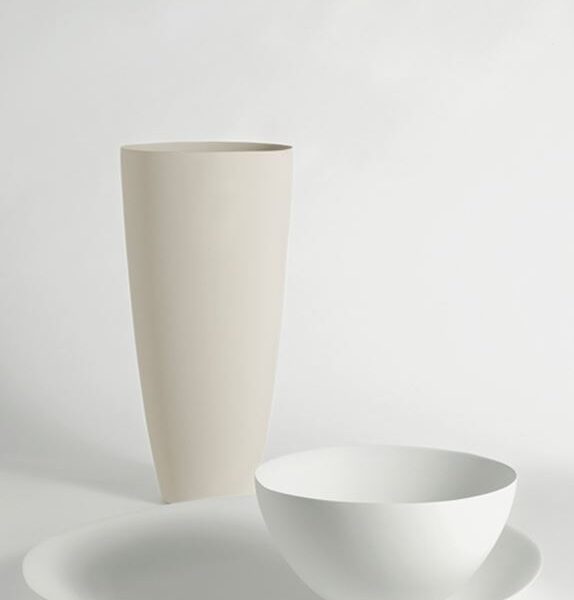 Half Egg / Dish / Did Great by Kose modern ceramic art piece in Royal Oak, Michigan showroom