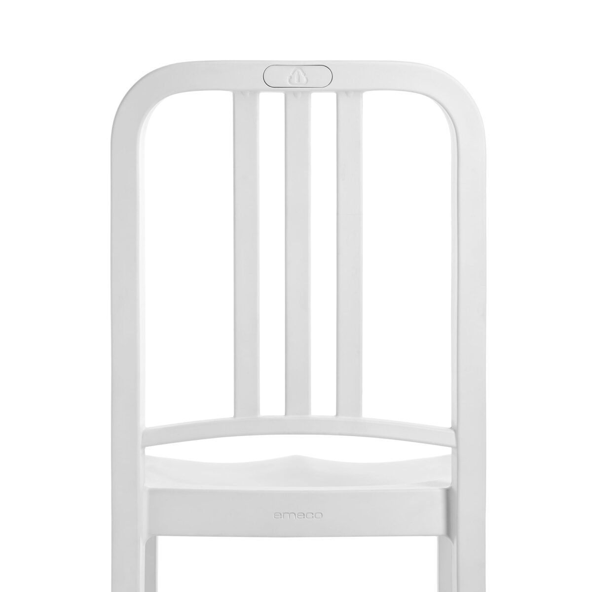 “Recycled plastic 111 Navy Stool by Emeco, inspired by the original aluminum Navy Chair.”
