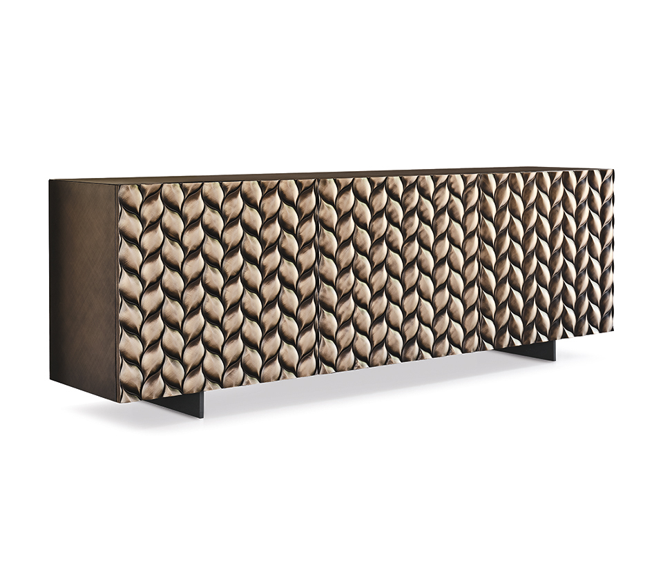 “LAVANDER by Cattelan Italia – modern Italian sideboard with sculpted wooden doors and minimalist silhouette”