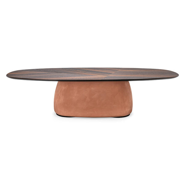 “BOTERO Wood by Cattelan Italia – artisan-crafted table with curved wood top and statement base”