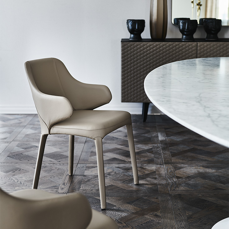 WANDA chair by Cattelan Italia – modern Italian dining chair with upholstered seat and wraparound backrest