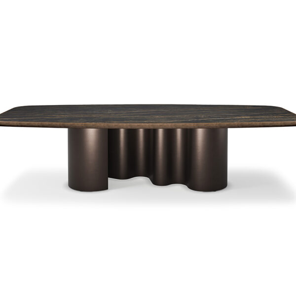 “PAPEL Keramik Premium by Cattelan Italia – luxury round coffee table with high-gloss premium ceramic top and sculptural folded metal base”