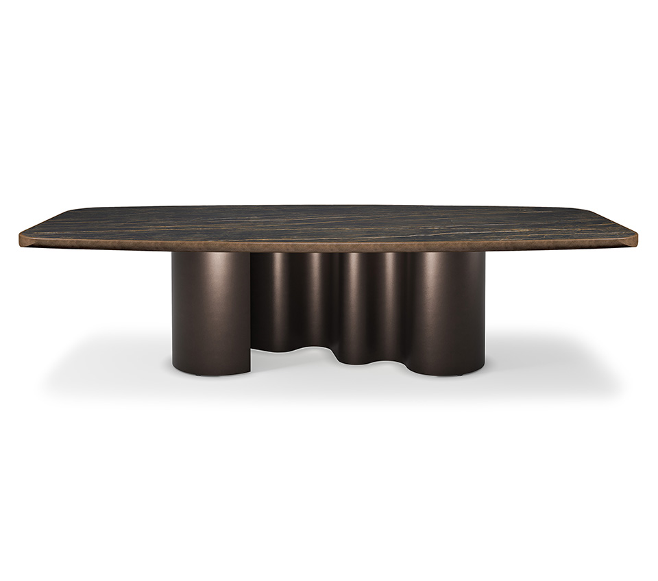 “PAPEL Keramik Premium by Cattelan Italia – luxury round coffee table with high-gloss premium ceramic top and sculptural folded metal base”
