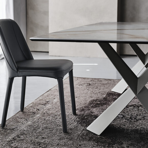 WILMA chair by Cattelan Italia – modern Italian dining chair with curved backrest and upholstered seat