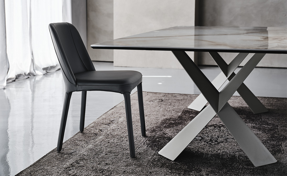 WILMA chair by Cattelan Italia – modern Italian dining chair with curved backrest and upholstered seat