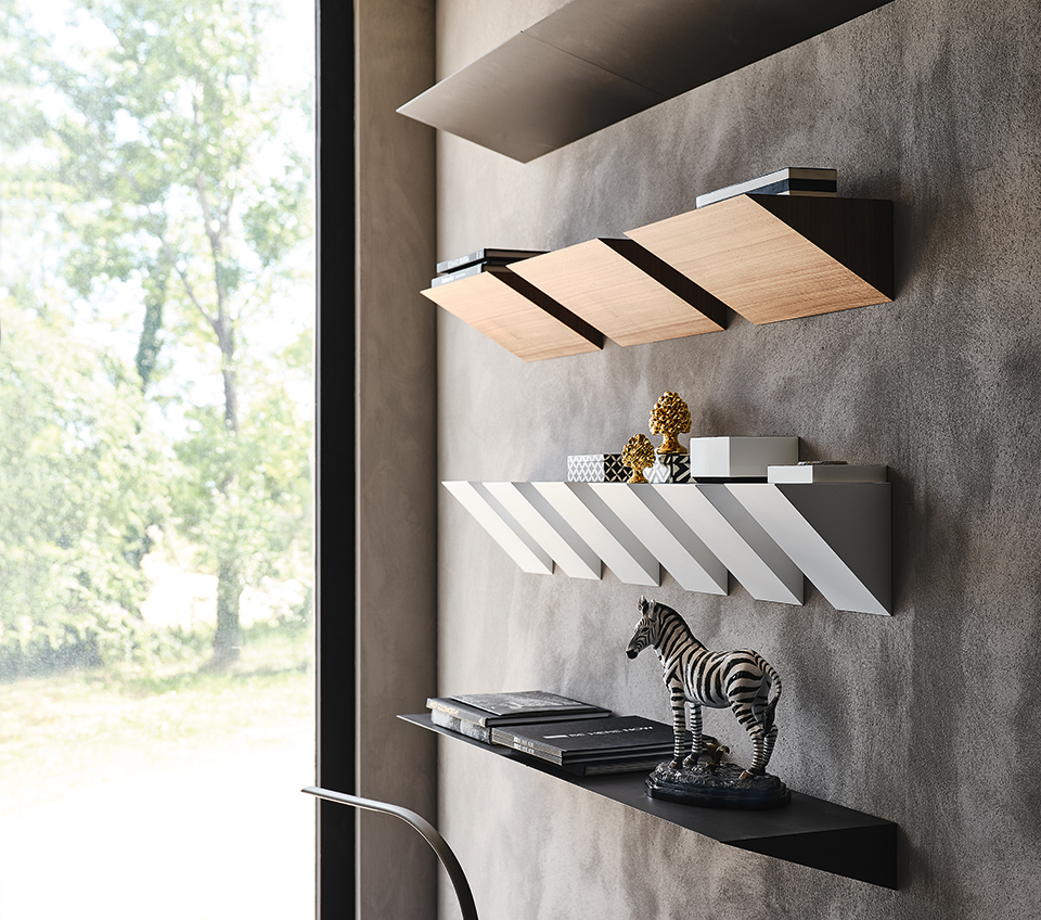 “PENDOLA modular cabinet by Cattelan Italia – artistic wall furniture with floating wood elements and refined finishes”