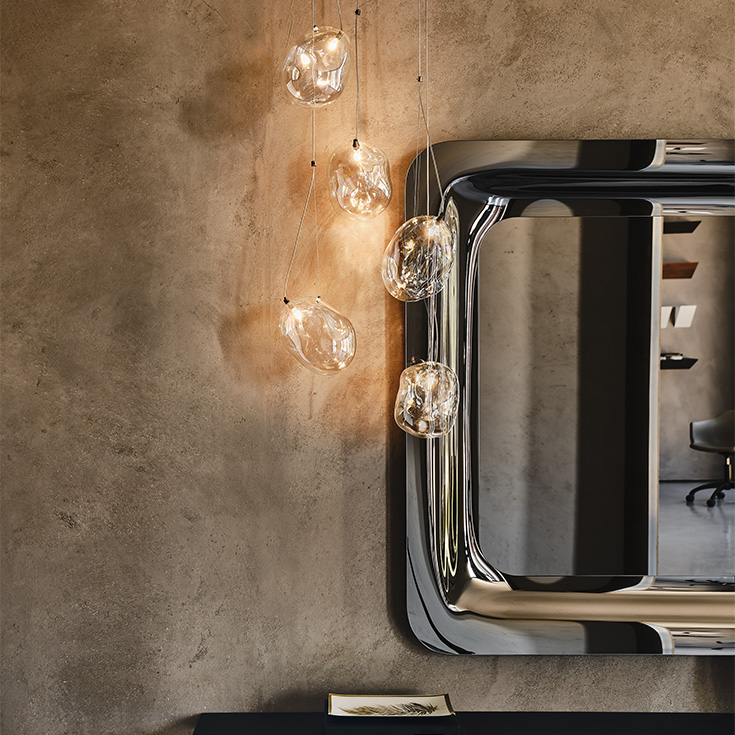 “CLOUDINE by Cattelan Italia – modern Italian pendant light with layered blown glass elements and elegant suspended design”