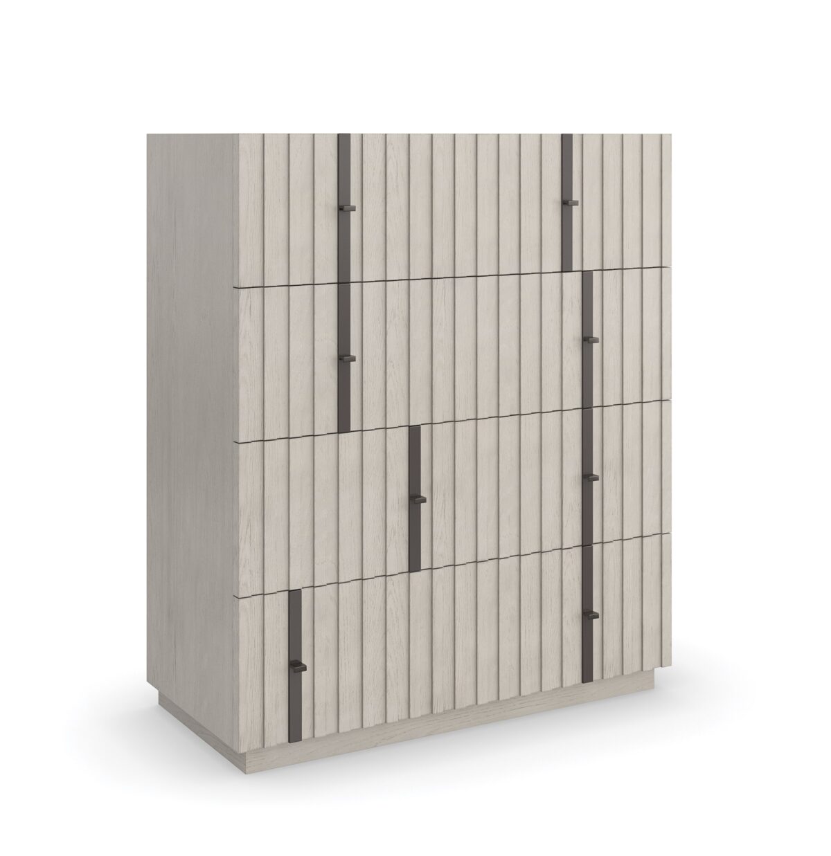 Caracole CLANCY Chest, featuring a minimalist design with a rich, dark finish like Charcoal Leaf, offering sophisticated storage for any room.