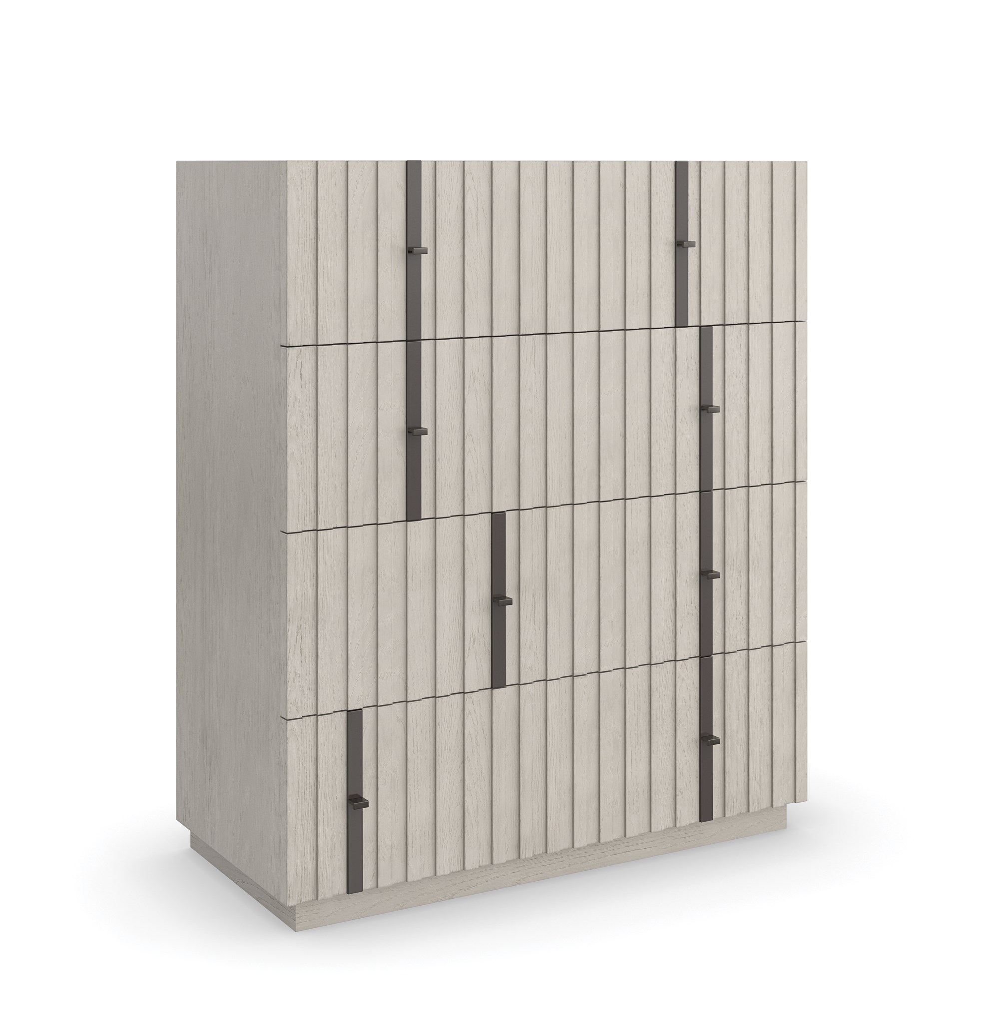 Caracole CLANCY Chest, featuring a minimalist design with a rich, dark finish like Charcoal Leaf, offering sophisticated storage for any room.