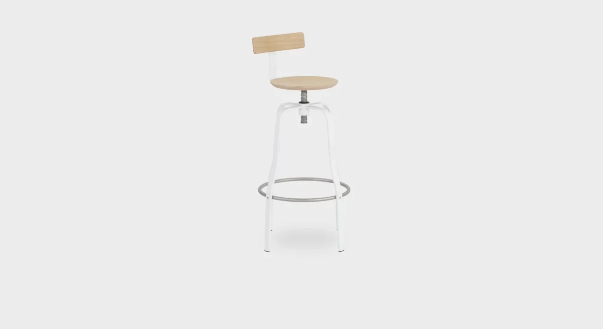 “Side view of the Lapalma S106 stool, highlighting its clean lines and ergonomic design, ideal for contemporary interiors.”