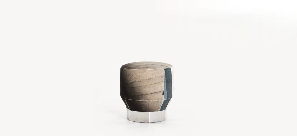 Decofuture by Moroso close-up of premium Italian fabric texture and precise stitching in a Royal Oak Michigan display