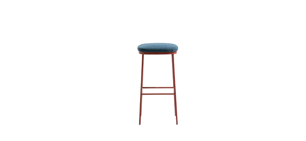 Precious stool by Moroso with metallic finish