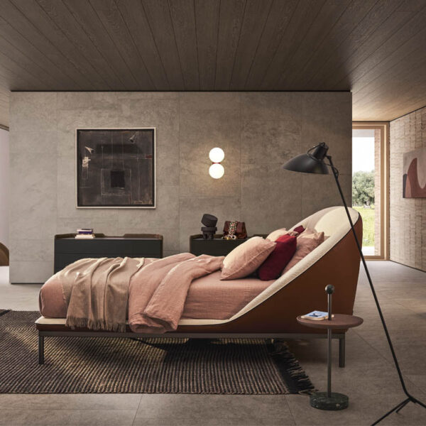 “Domenica bed by Pianca – modern Italian upholstered bed with elegant low-profile frame”