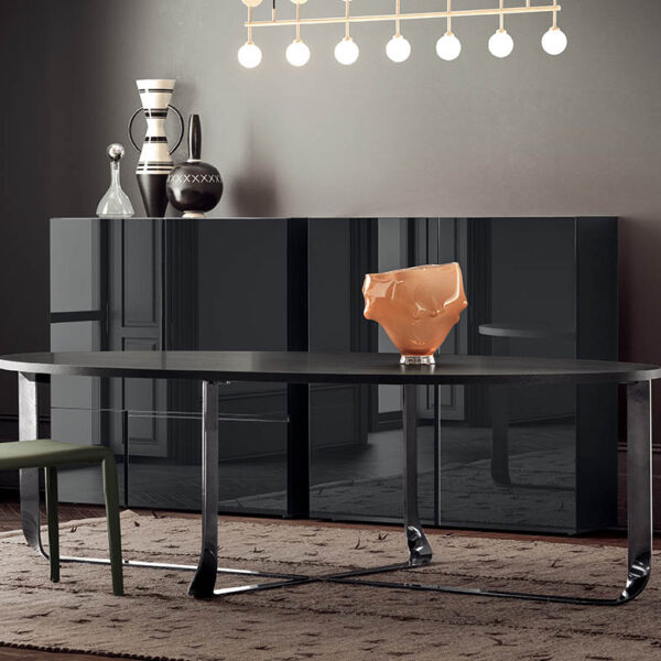 “Confluence by Pianca modern Italian table – sculptural base with minimalist tabletop design”