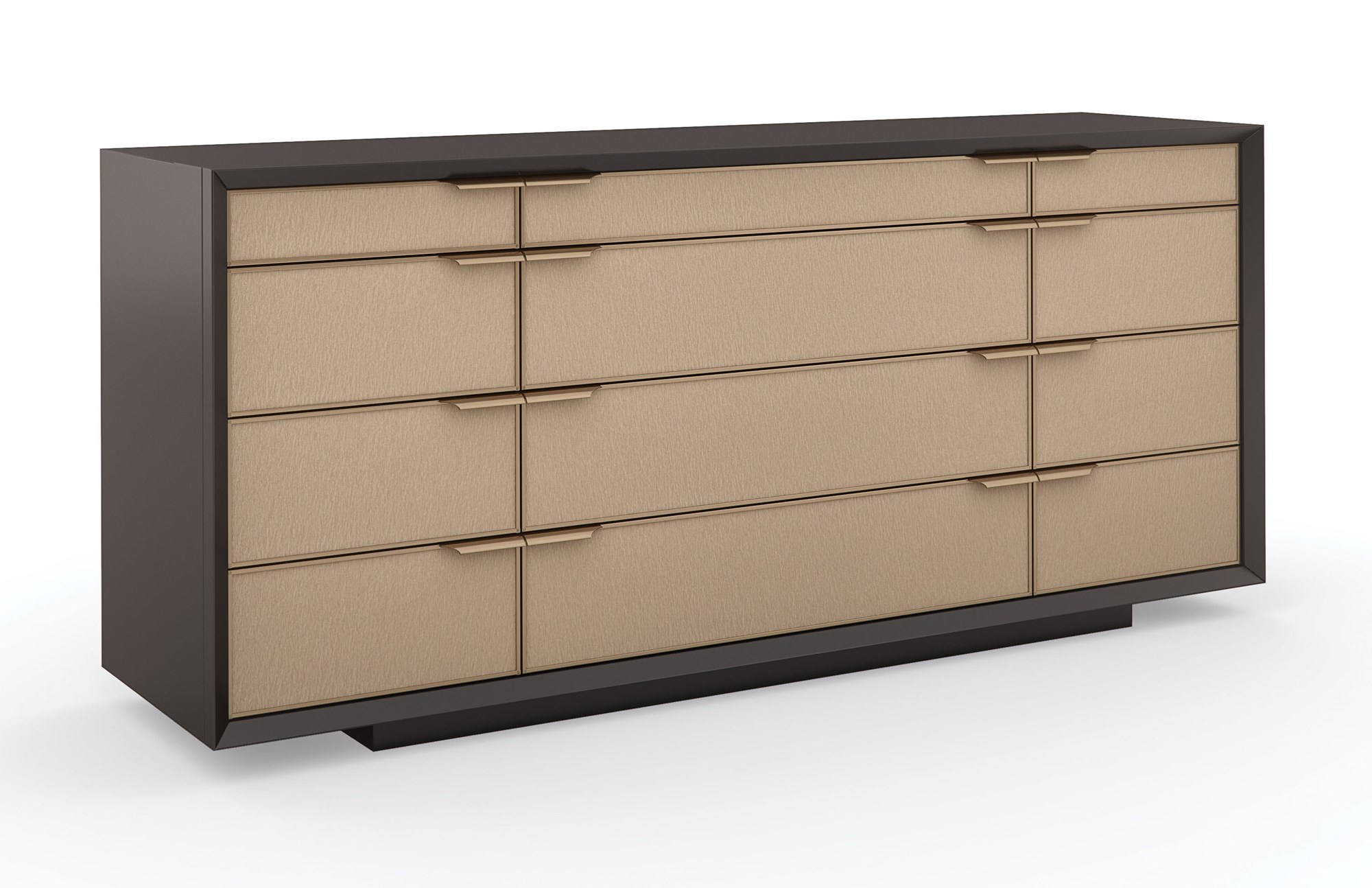 ALL WRAPPED UP chest by Caracole, characterized by its soft, inviting texture and a tailored finish that gives it a luxurious, bespoke feel.