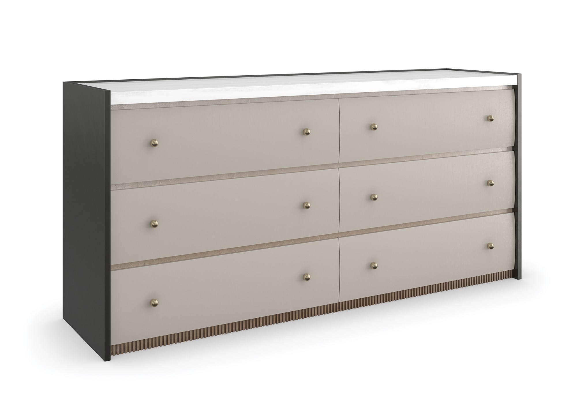 Caracole AVIGNON BRONZE Dresser, featuring a unique, textured bronze finish that gives it a rich, antique yet modern appearance.