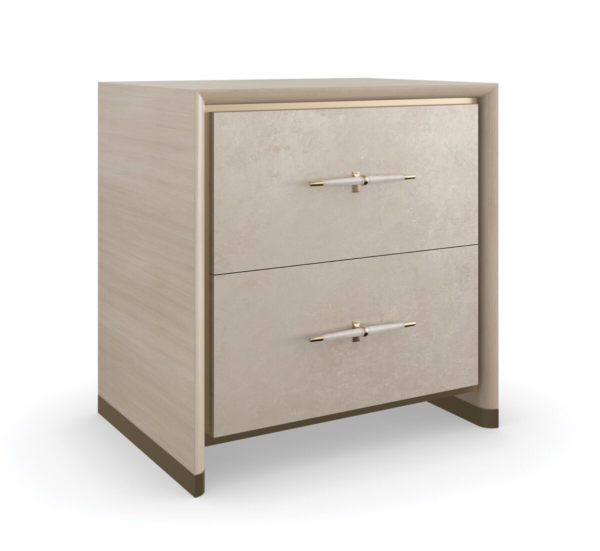 Architectural furniture: The HANG UP Small Nightstand by Caracole, a compact yet elegant piece designed to enhance the style and convenience of a bedroom with its floating design.