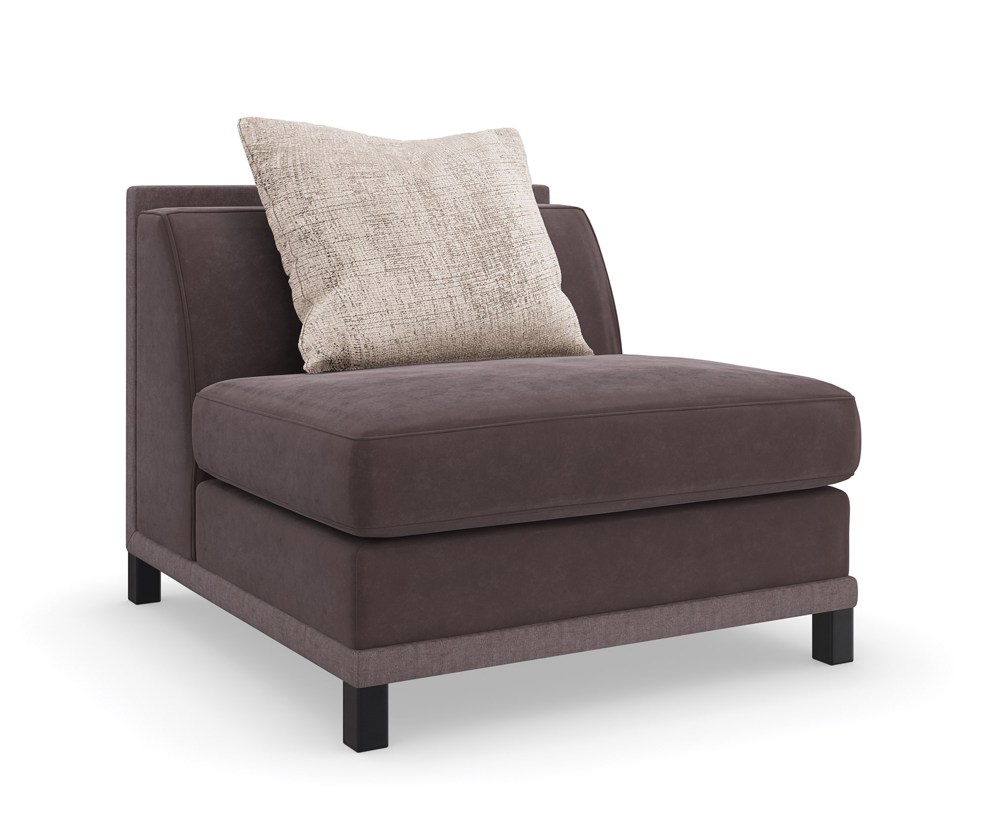 The Tuxedo Armless Chair by Caracole (SKU: UPH-423-AS1-A) is a sophisticated and versatile piece from the Caracole Upholstery collection. Designed as part of a modular sectional, it offers both style and functionality, making it an excellent choice for modern living spaces.