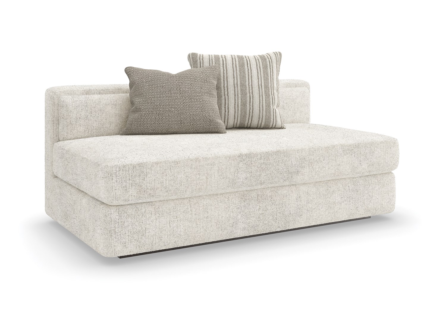 The Unity Armless Loveseat by Caracole (model M140-022-AL1-A) is a refined modular piece from the Caracole Modern Principles collection. It embodies a modern European aesthetic, characterized by clean lines, organic textures, and a harmonious blend of materials.