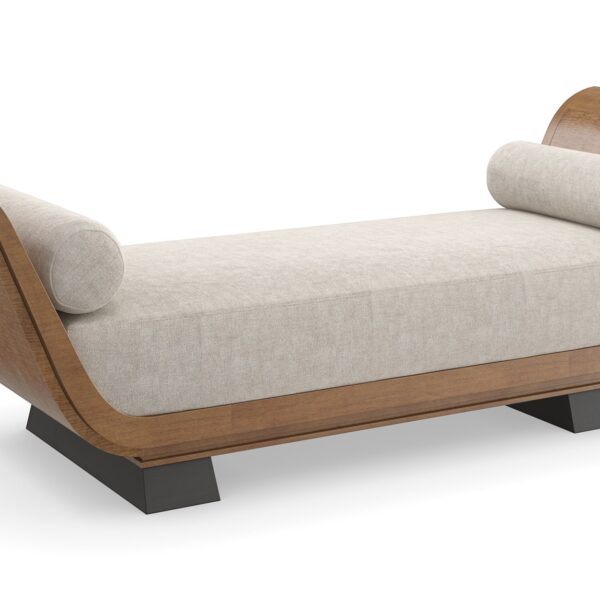 Caracole INFINITY console table, featuring a unique, unbroken loop or curvilinear frame that creates a sense of endless motion.