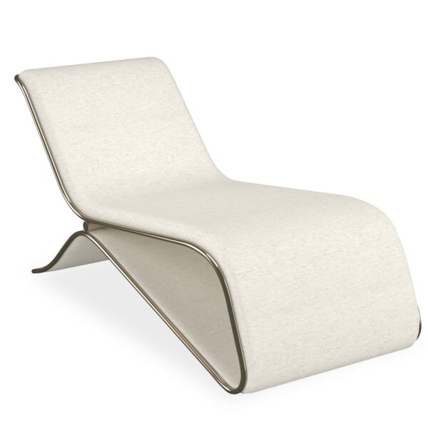 Inspired by classic European forms, the Nice chaise features an elongated, gracefully curved seat. Its most distinctive feature is the artful combination of materials that create a rich tactile and visual experience