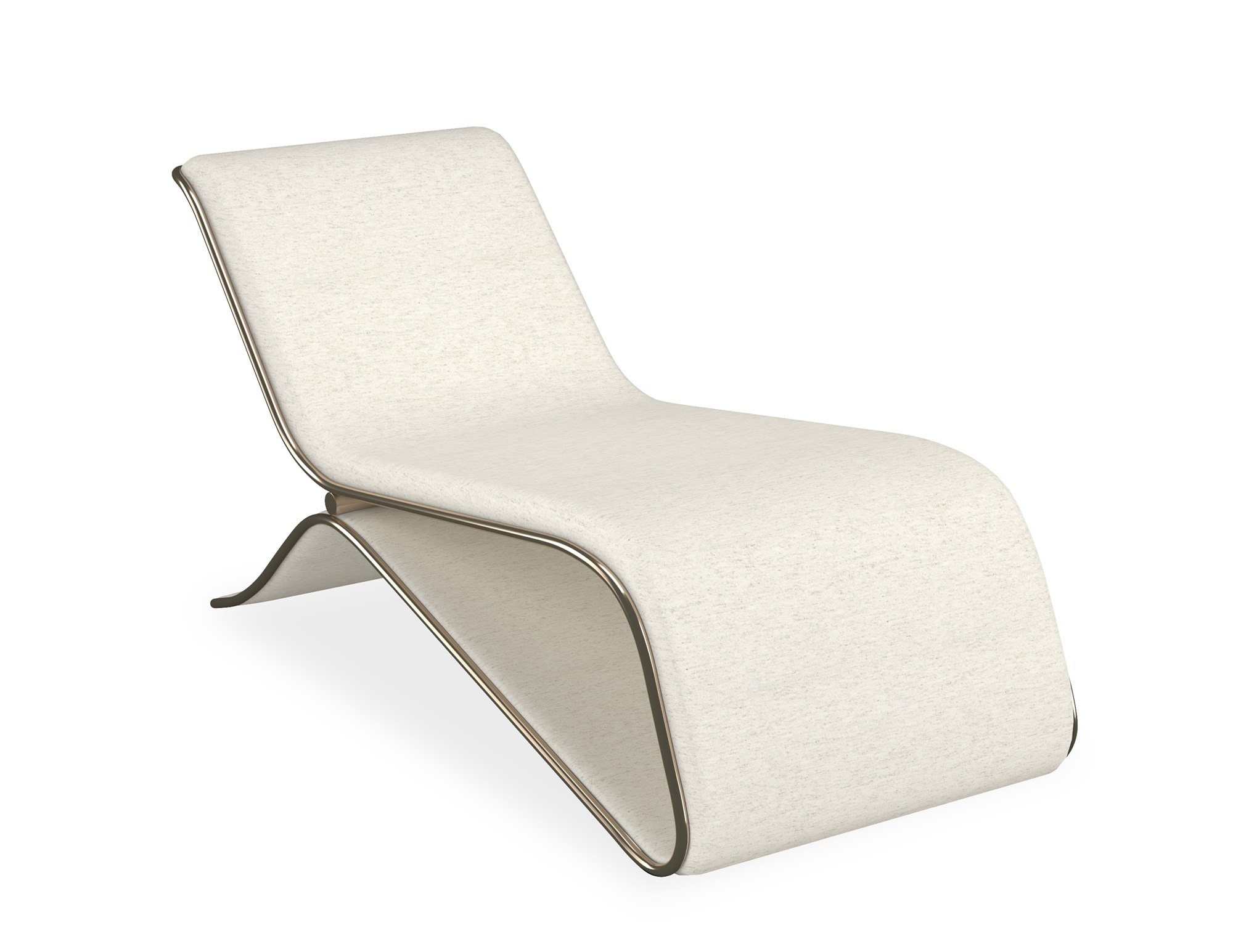Inspired by classic European forms, the Nice chaise features an elongated, gracefully curved seat. Its most distinctive feature is the artful combination of materials that create a rich tactile and visual experience