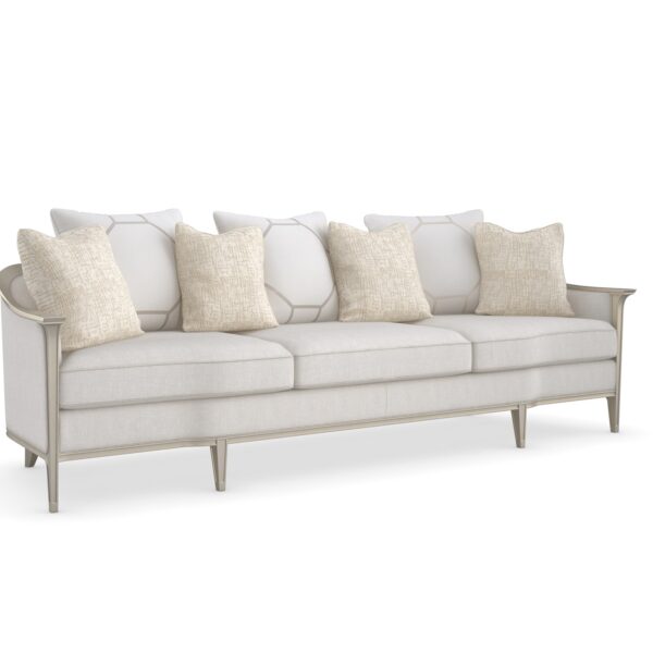 "Stylish and spacious Eaves Drop 110" sofa by Caracole, featuring luxurious upholstery and a modern design for an elegant and comfortable living space."