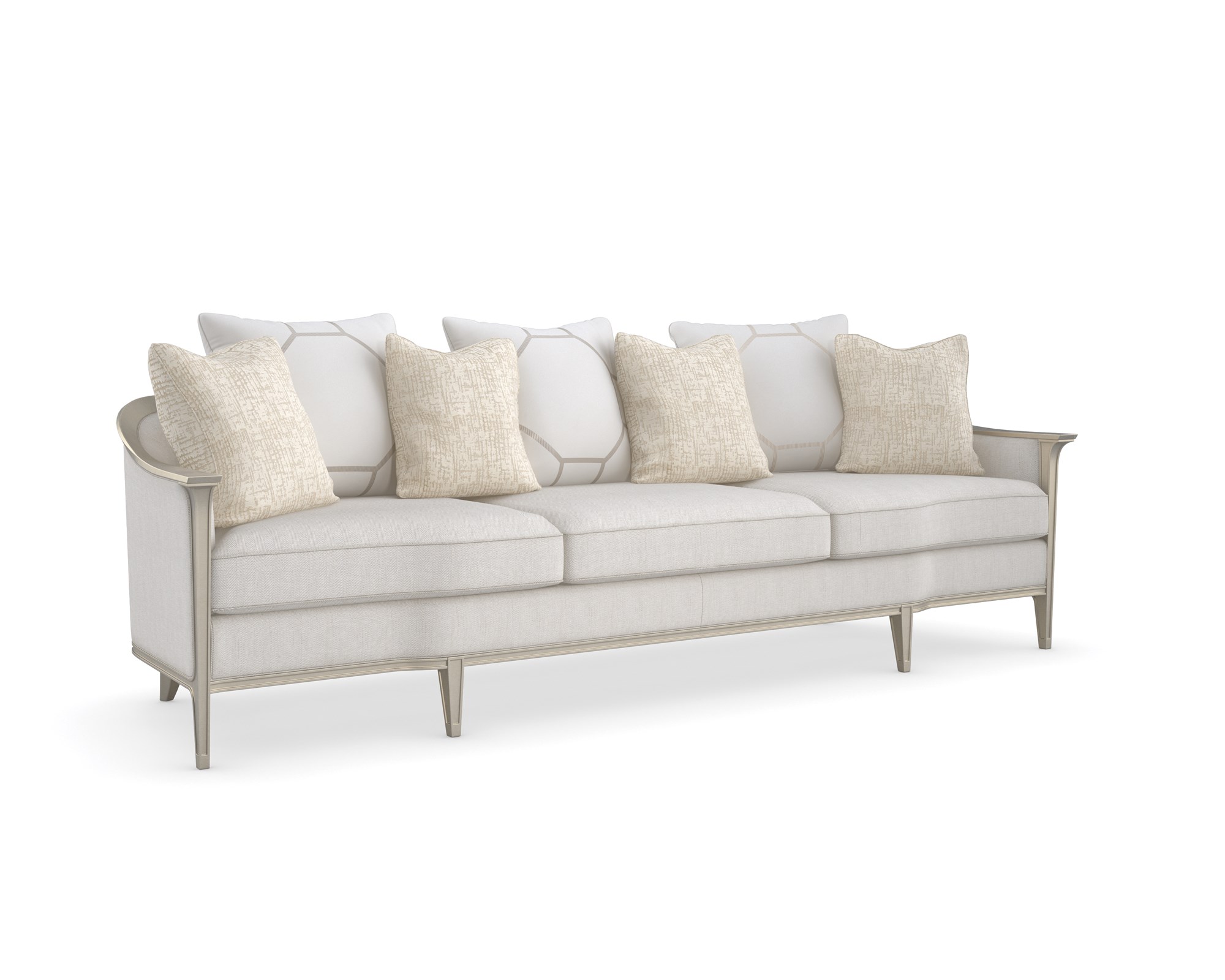 "Stylish and spacious Eaves Drop 110" sofa by Caracole, featuring luxurious upholstery and a modern design for an elegant and comfortable living space."