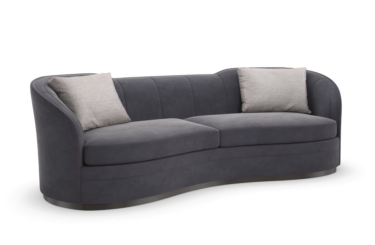 "Sophisticated and contemporary Eclipse Sofa by Caracole, offering luxurious upholstery and sleek lines for a modern, elegant addition to any home."
