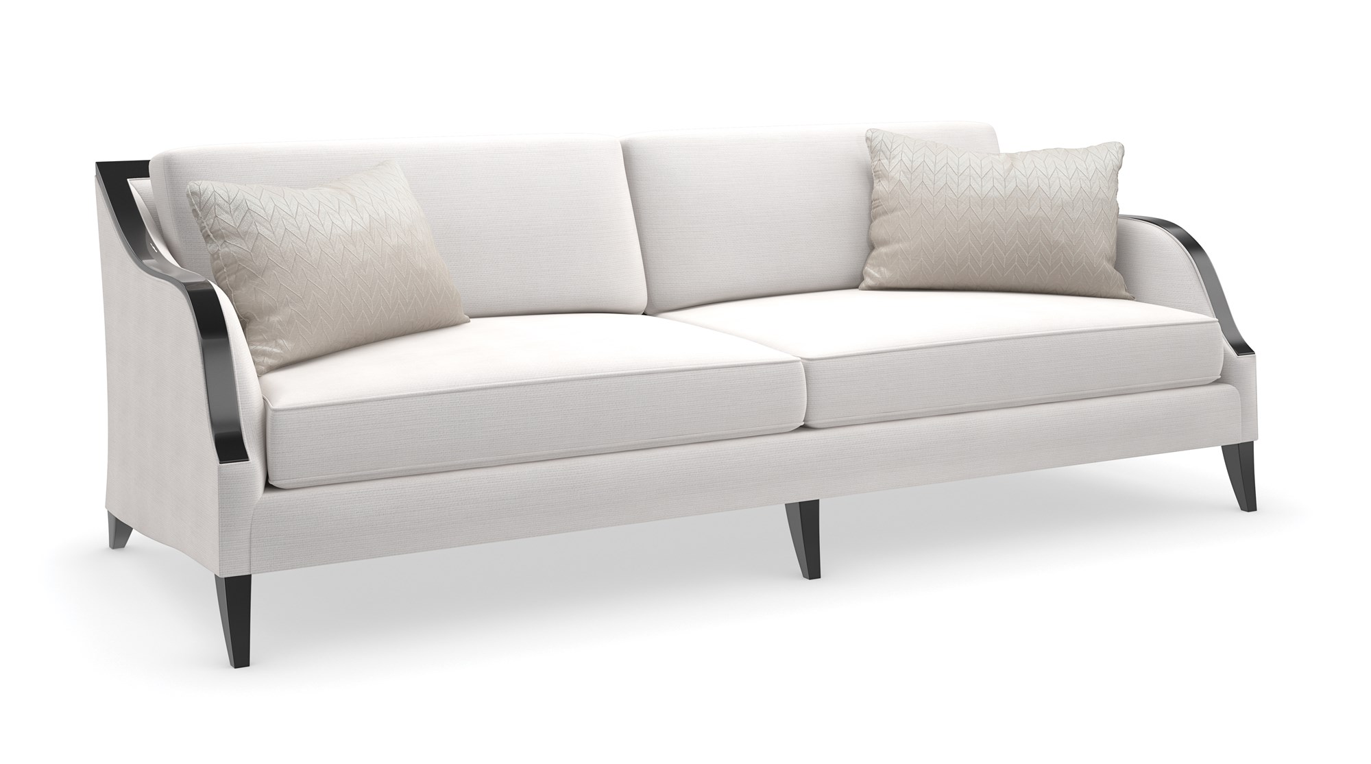 "Elegant and refined Pitch Perfect Sofa by Caracole, featuring sleek lines, plush cushions, and a modern design that enhances any contemporary living space."