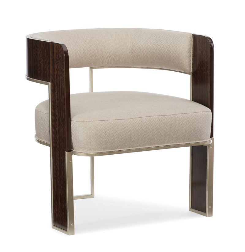 "Sleek and modern Streamliner Chair by Caracole, featuring clean lines and luxurious upholstery for a stylish and comfortable addition to any contemporary living space."