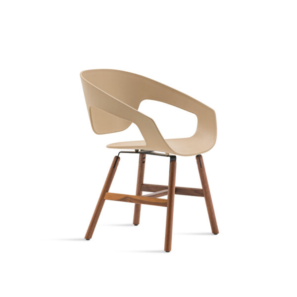 Vad Wood Polypropylene Chair by Casamania featuring a reinforced polypropylene shell and solid oak or walnut legs, designed by Luca Nichetto.