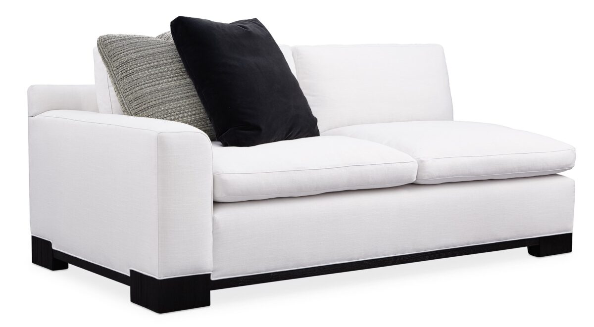 Indulge in the elegance of the Refresh Left Arm Loveseat by Caracole, combining sleek design with luxurious comfort for a refined living space.