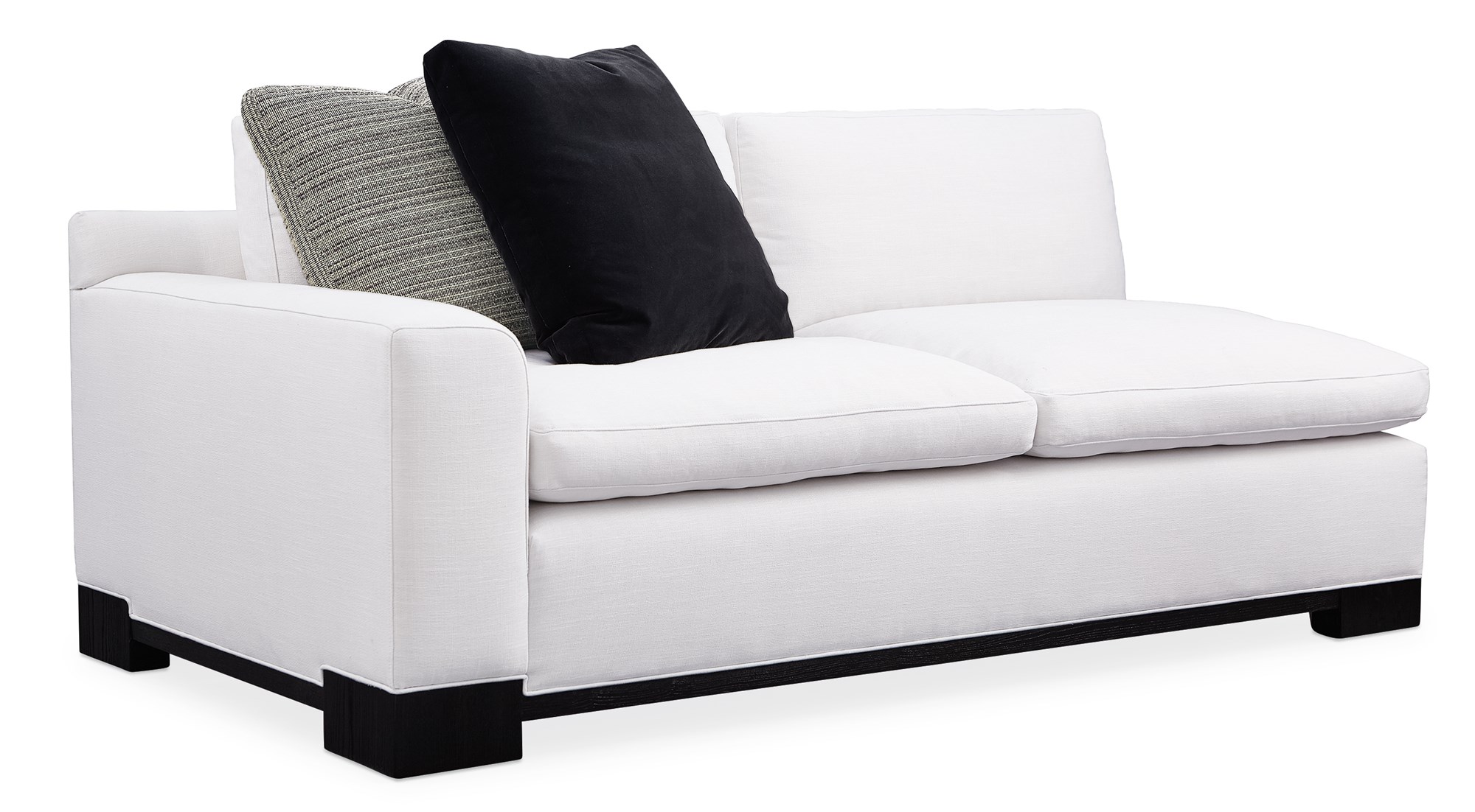 Indulge in the elegance of the Refresh Left Arm Loveseat by Caracole, combining sleek design with luxurious comfort for a refined living space.